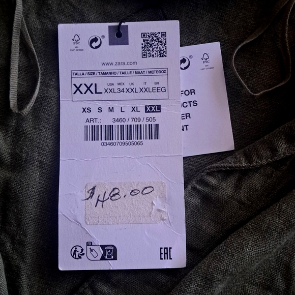 ZARA LINEN BUTTON TOP 2XL - Picture 8 of 10